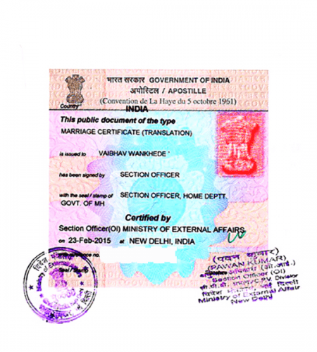 Marriage Certificate Apostille in Chennai