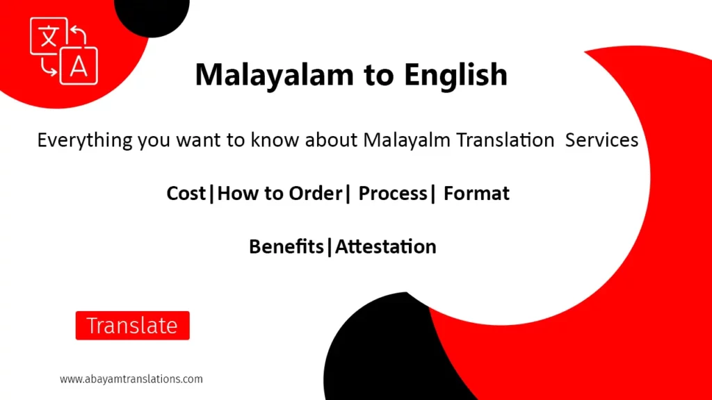 Certified Malayalam to English Translation Services