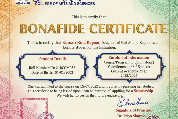 what is bonafide certificate